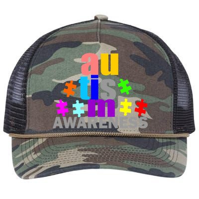 Autism Awareness Logo Retro Rope Trucker Hat Cap