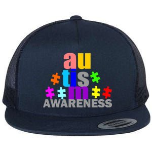 Autism Awareness Logo Flat Bill Trucker Hat