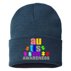 Autism Awareness Logo Sustainable Knit Beanie