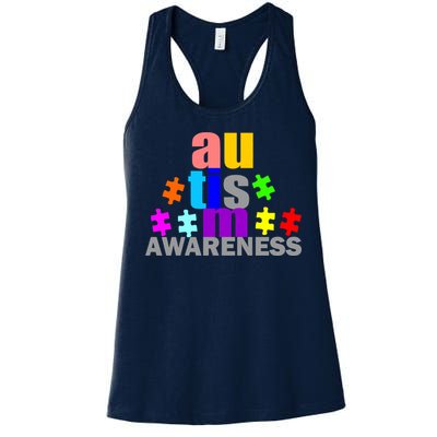 Autism Awareness Logo Women's Racerback Tank