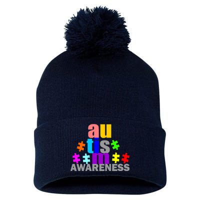 Autism Awareness Logo Pom Pom 12in Knit Beanie