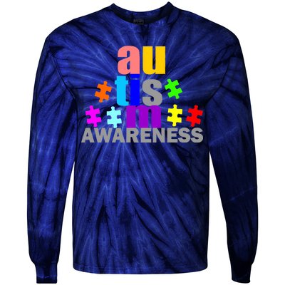 Autism Awareness Logo Tie-Dye Long Sleeve Shirt