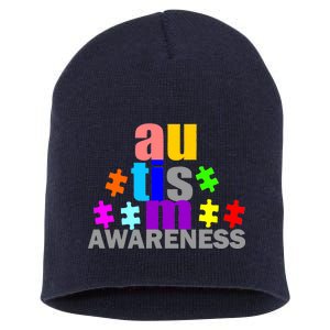 Autism Awareness Logo Short Acrylic Beanie