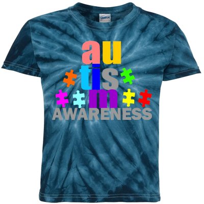 Autism Awareness Logo Kids Tie-Dye T-Shirt