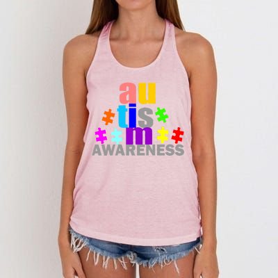 Autism Awareness Logo Women's Knotted Racerback Tank