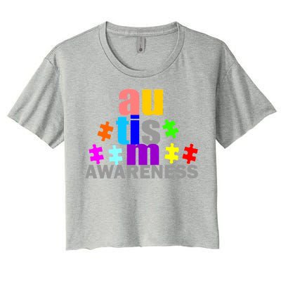 Autism Awareness Logo Women's Crop Top Tee