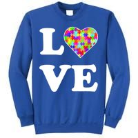 Autism Awareness Love Heart Puzzle Pieces Sweatshirt