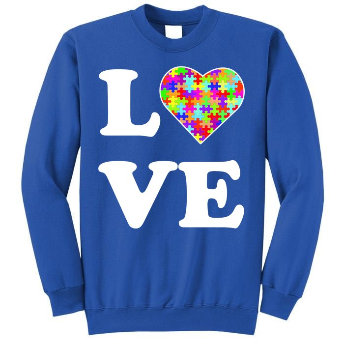 Autism Awareness Love Heart Puzzle Pieces Sweatshirt