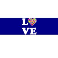 Autism Awareness Love Heart Puzzle Pieces Bumper Sticker