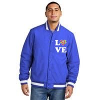 Autism Awareness Love Heart Puzzle Pieces Insulated Varsity Jacket