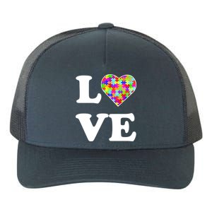 Autism Awareness Love Heart Puzzle Pieces Yupoong Adult 5-Panel Trucker Hat