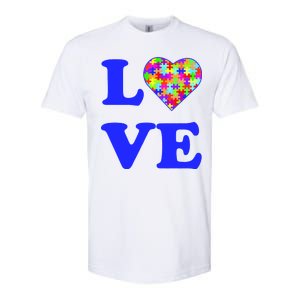 Autism Awareness Love Heart Puzzle Pieces Softstyle CVC T-Shirt