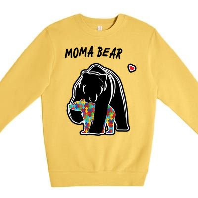 Autism Awareness Moma Bear Premium Crewneck Sweatshirt