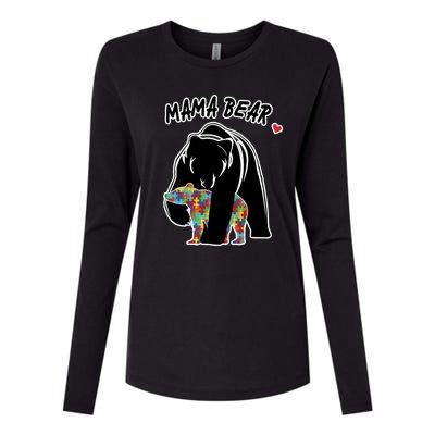 Autism Awareness Moma Bear Womens Cotton Relaxed Long Sleeve T-Shirt