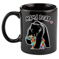 Autism Awareness Moma Bear 11oz C Handle Ceramic Mug
