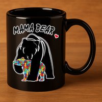 Autism Awareness Moma Bear 11oz C Handle Ceramic Mug