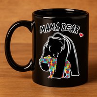 Autism Awareness Moma Bear 11oz C Handle Ceramic Mug
