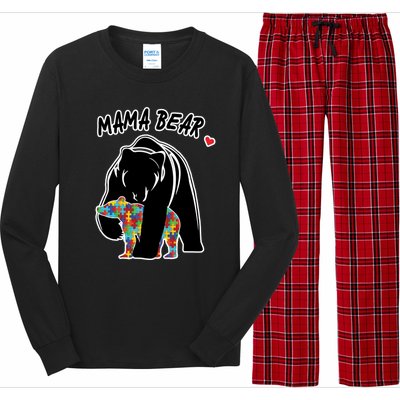 Autism Awareness Moma Bear Long Sleeve Pajama Set