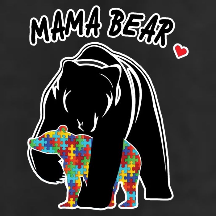 Autism Awareness Moma Bear 25L Jumbo Tote