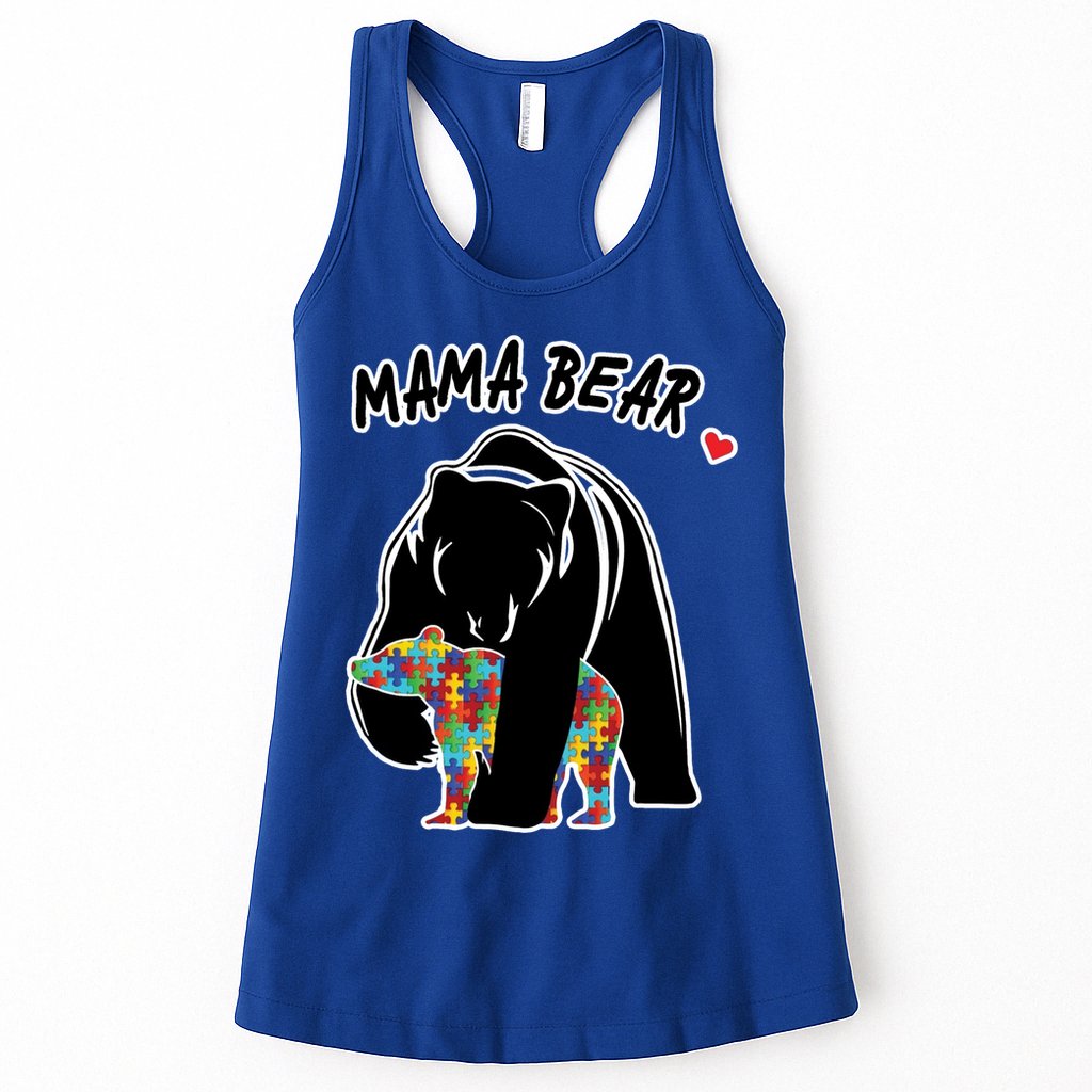 Autism Awareness Moma Bear Womens Tank Top