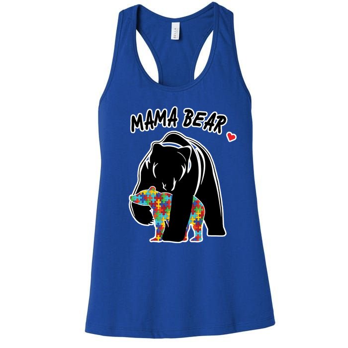 Autism Awareness Moma Bear Women's Racerback Tank