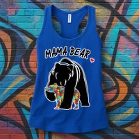 Autism Awareness Moma Bear Womens Tank Top