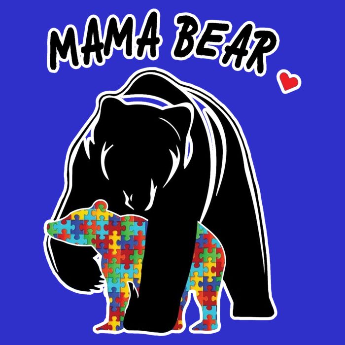 Autism Awareness Moma Bear Womens Tank Top