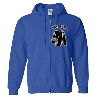 Autism Awareness Moma Bear Full Zip Hoodie