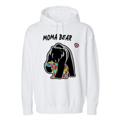 Autism Awareness Moma Bear Garment-Dyed Fleece Hoodie