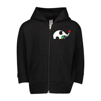 Autism Awareness Mother Baby Elephant  Toddler Zip Fleece Hoodie