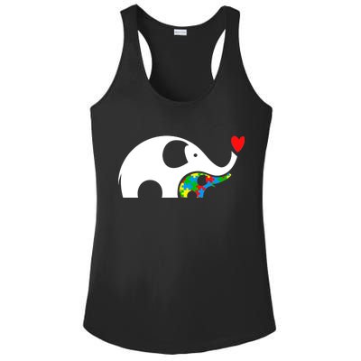 Autism Awareness Mother Baby Elephant  Ladies PosiCharge Competitor Racerback Tank