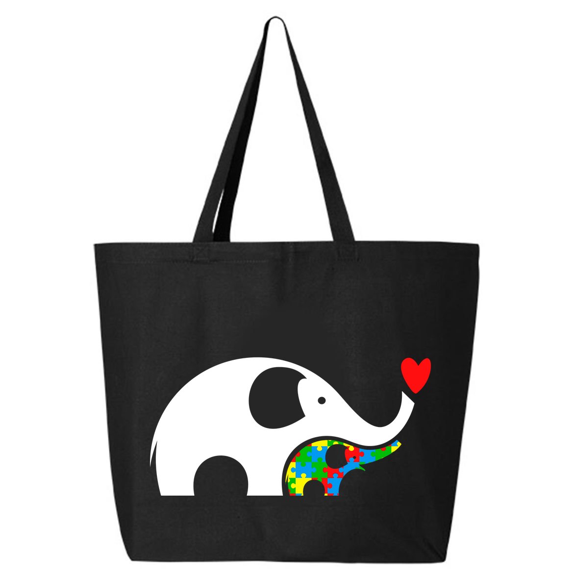 Autism Awareness Mother Baby Elephant  25L Jumbo Tote
