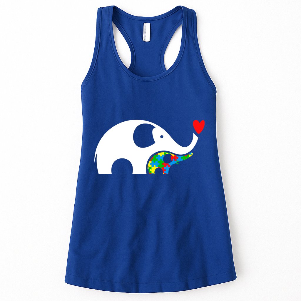 Autism Awareness Mother Baby Elephant  Womens Tank Top