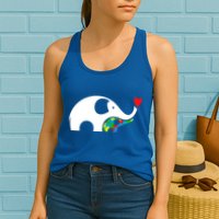 Autism Awareness Mother Baby Elephant  Womens Tank Top