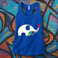 Autism Awareness Mother Baby Elephant  Womens Tank Top