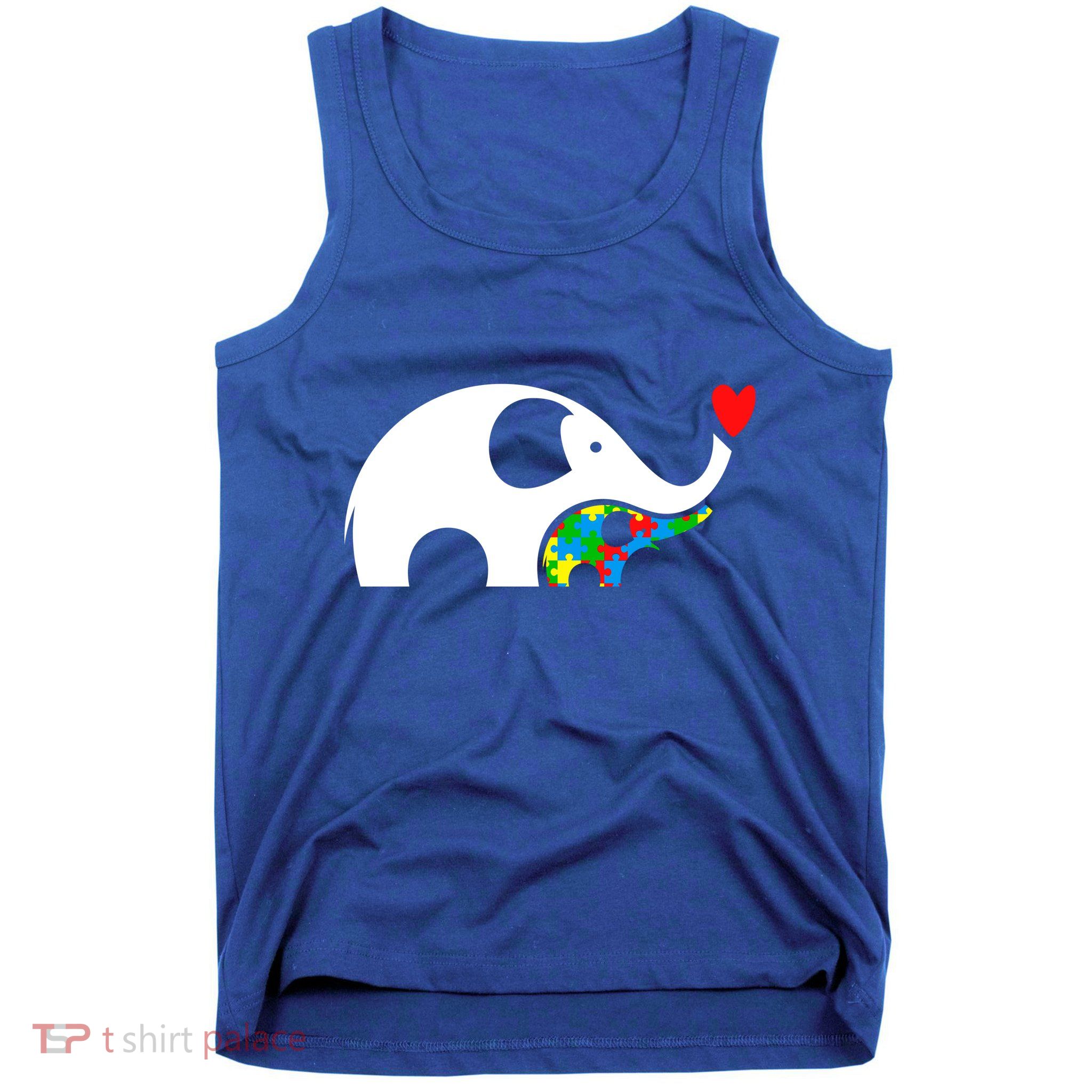 Autism Awareness Mother Baby Elephant  Tank Top