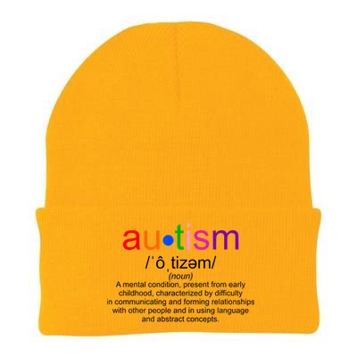 Autism Awareness Noun Definition Knit Cap Winter Beanie