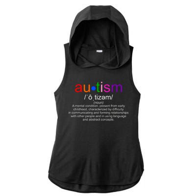 Autism Awareness Noun Definition Ladies PosiCharge Tri-Blend Wicking Draft Hoodie Tank