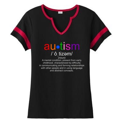 Autism Awareness Noun Definition Ladies Halftime Notch Neck Tee