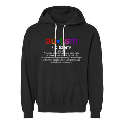 Autism Awareness Noun Definition Garment-Dyed Fleece Hoodie