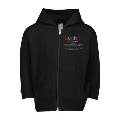 Autism Awareness Noun Definition Toddler Zip Fleece Hoodie