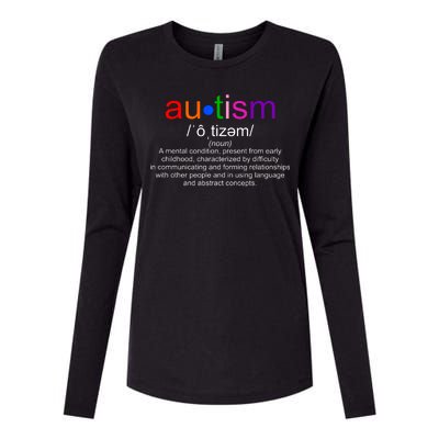 Autism Awareness Noun Definition Womens Cotton Relaxed Long Sleeve T-Shirt