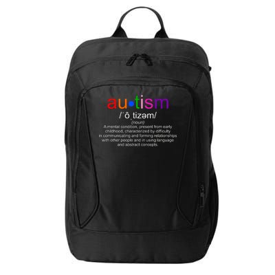 Autism Awareness Noun Definition City Backpack