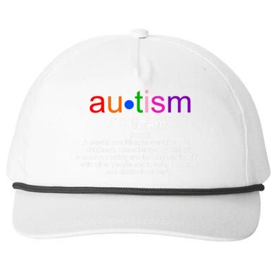 Autism Awareness Noun Definition Snapback Five-Panel Rope Hat