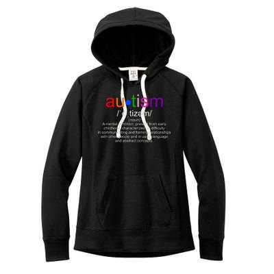 Autism Awareness Noun Definition Women's Fleece Hoodie