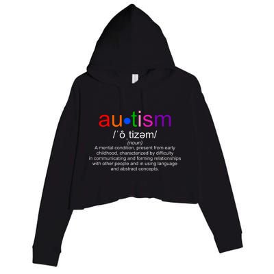 Autism Awareness Noun Definition Crop Fleece Hoodie