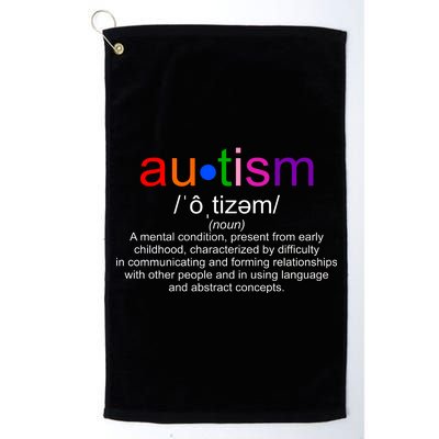 Autism Awareness Noun Definition Platinum Collection Golf Towel