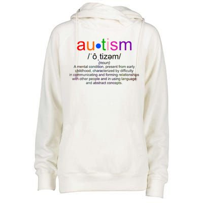 Autism Awareness Noun Definition Womens Funnel Neck Pullover Hood