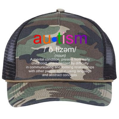 Autism Awareness Noun Definition Retro Rope Trucker Hat Cap