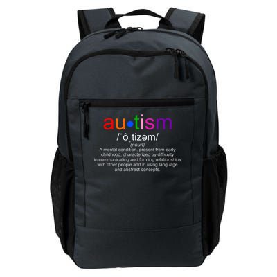 Autism Awareness Noun Definition Daily Commute Backpack